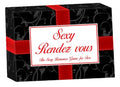 Sexy Rendez vous board game box, black with red accents and logo text