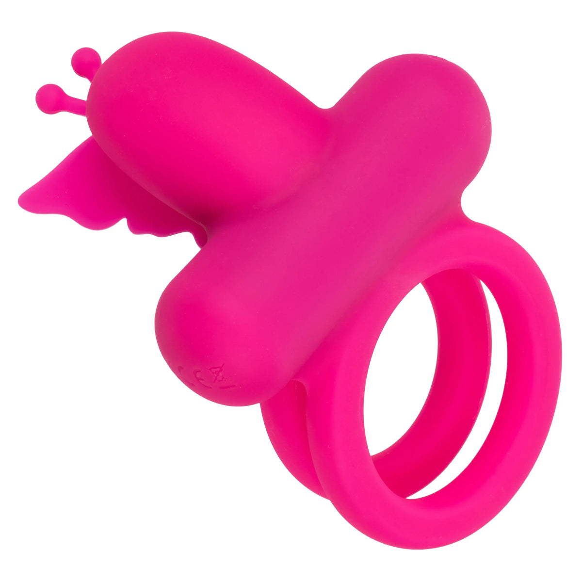 Silicone Rechargeable Dual Butterfly Ring - Pink – body-safe materials | Fu'Cha Exotics