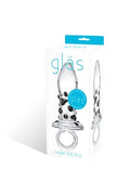 Transparent butt plug with rabbit-ear design and circular base
