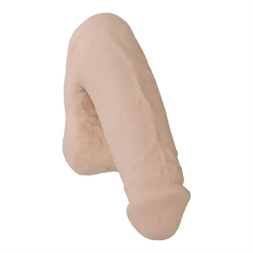Lightweight packable pouch, vanilla beige, rounded end