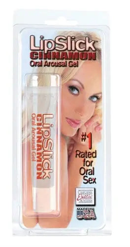 Lipslick Cinnamon oral arousal gel in clear blister pack, #1 rated for oral sex