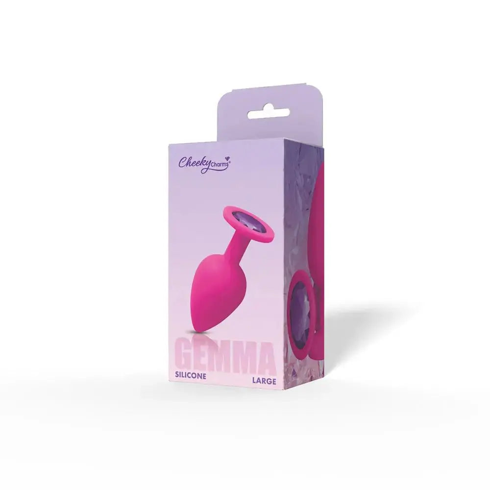 Gemma Purple Gem Pink Silicone Plug - Large – body-safe silicone fully waterproof | Fu'Cha Exotics