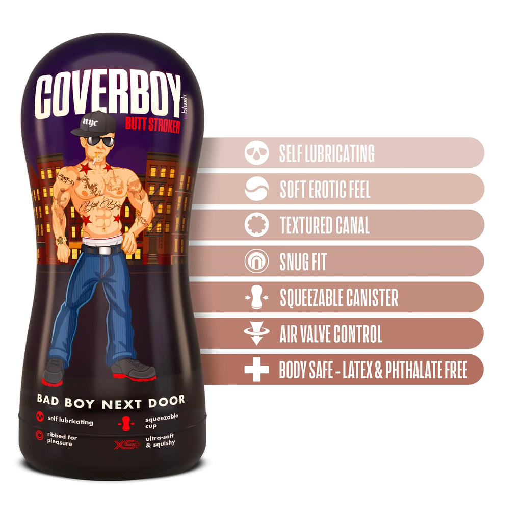 Coverboy - Bad Boy Next Door - Self Lubricating Stroker - Beige – body-safe materials | Fu'Cha Exotics