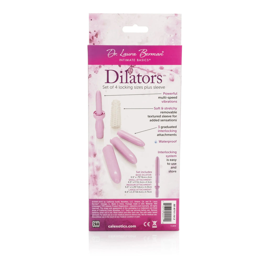 Dr. Laura Bernam Dilators - Set of 4 Locking Sizes Plus Sleeve - Purple – body-safe materials | Fu'Cha Exotics