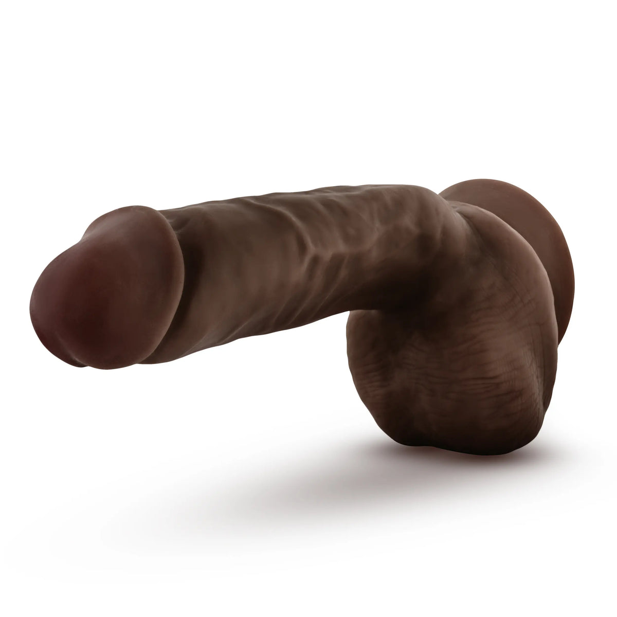 Dr. Skin Glide - 8.5 Inch Self Lubricating Dildo Lubricating Dildo With Balls - Chocolate – body-safe materials | Fu'Cha E...