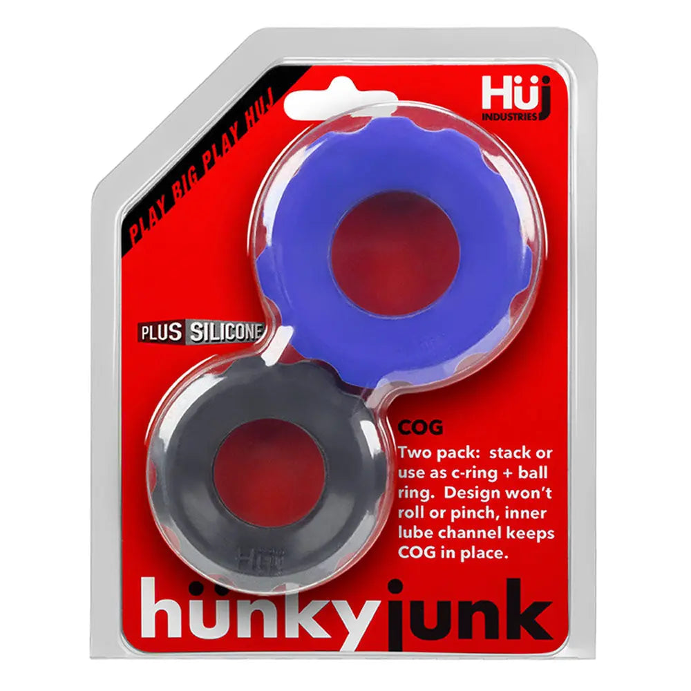 Hunkyjunk Cog 2 - Size C-Ring - Cobalt / Tar – body-safe silicone | Fu'Cha Exotics