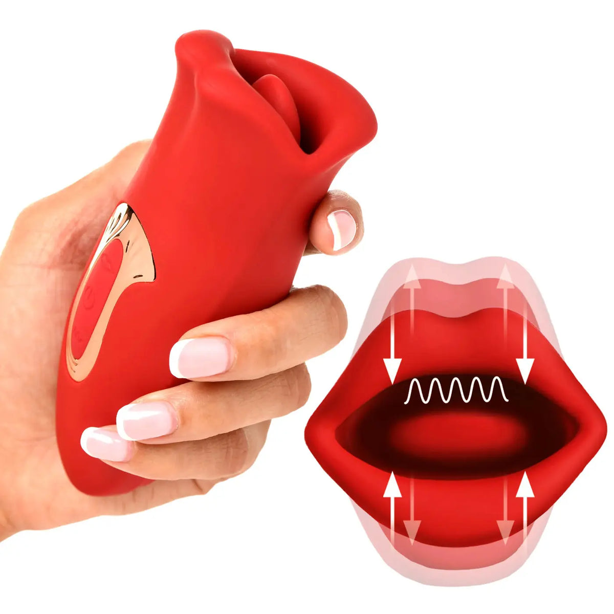 Lickgasm Kiss and Tell Mini Kissing and Vibrating Clitoral Stimulator - Red – body-safe materials | Fu'Cha Exotics
