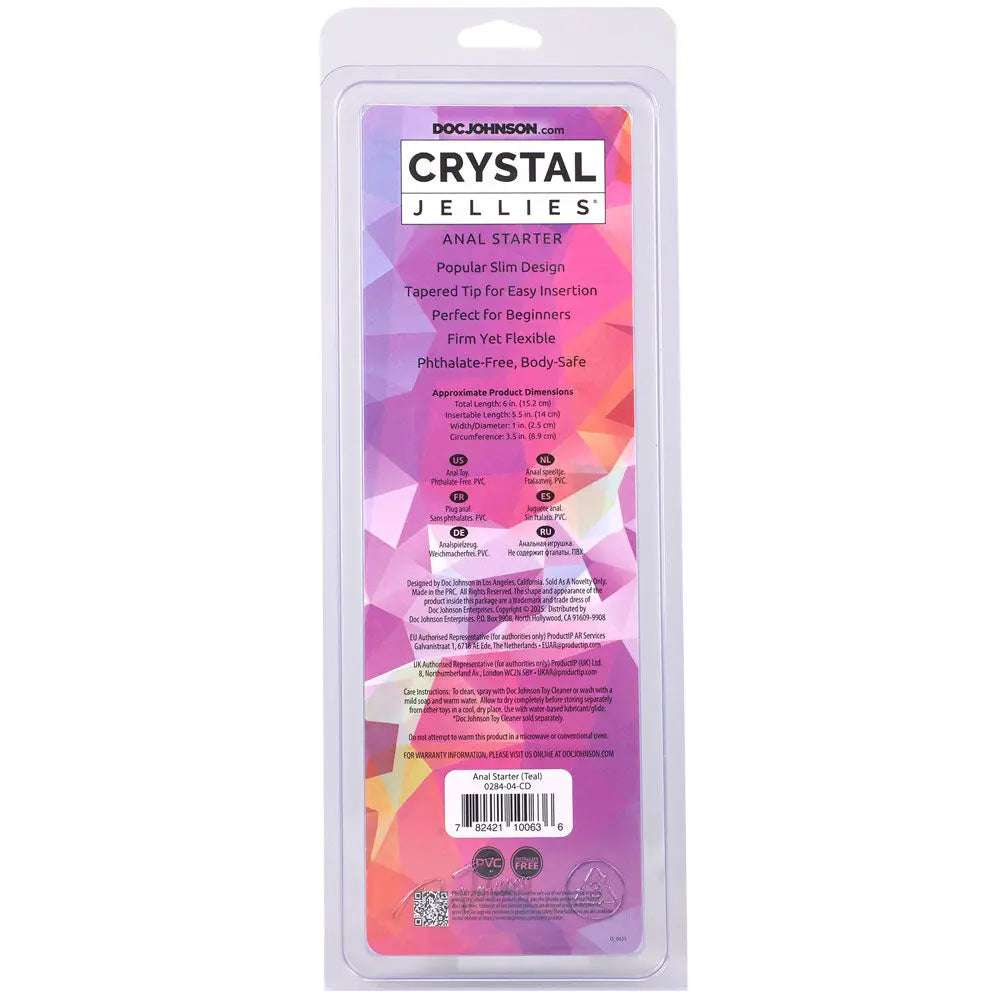 Crystal Jellies - Anal Starter - Teal – body-safe materials | Fu'Cha Exotics