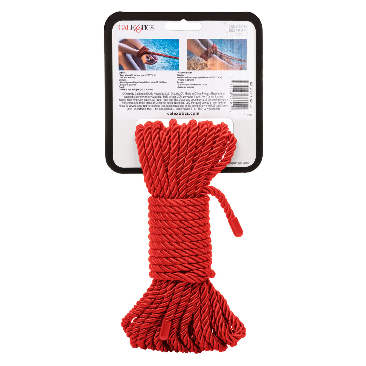 Scandal BDSM Rope 32.75ft/ 10m - Red – body-safe materials | Fu'Cha Exotics