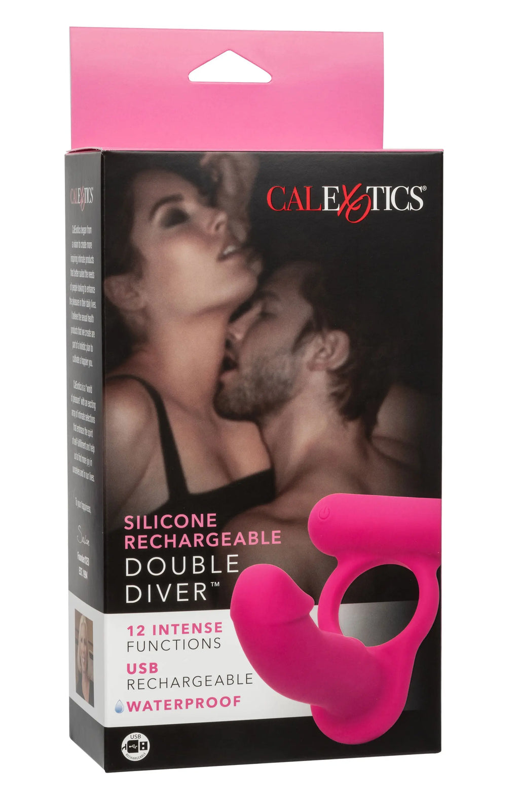 Silicone Rechargeable Double Diver - Pink – body-safe silicone 12 vibration modes | Fu'Cha Exotics