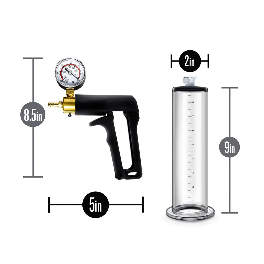 Performance - Vx7 Vacuum Penis Pump With Brass Trigger & Pressure Gauge - Clear – body-safe materials | Fu'Cha Exotics