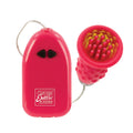 Pink handheld novelty massager with brush attachment, California Exotic Novelites