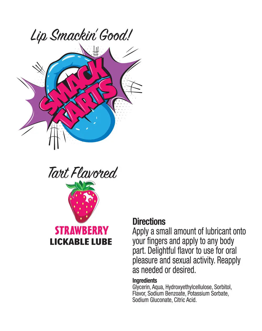 Smack Tarts 2oz Lickable Flavored Lubricant - Strawberry – body-safe materials | Fu'Cha Exotics