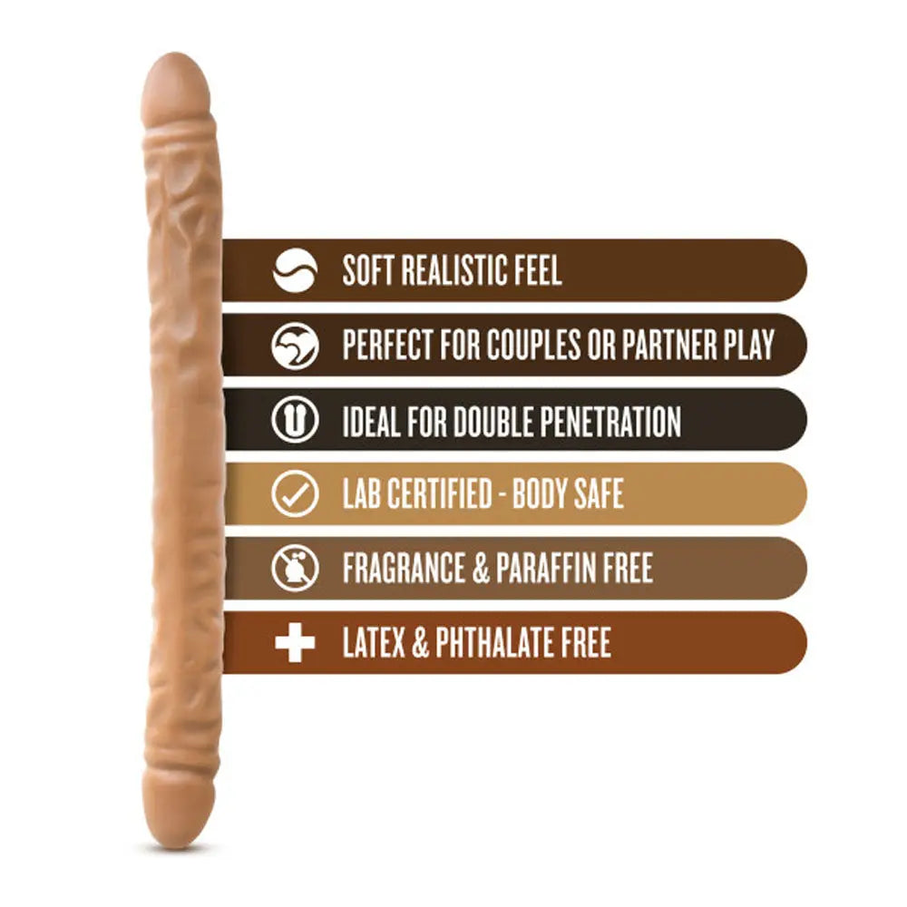 Dr. Skin - 18 Inch Double Dildo - Mocha – body-safe materials | Fu'Cha Exotics