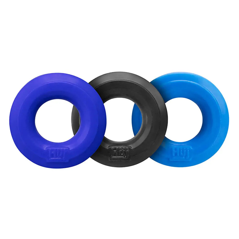 Hunkyjunk Huj3 C-Ring 3 Pk - Blue / Multi – body-safe materials | Fu'Cha Exotics