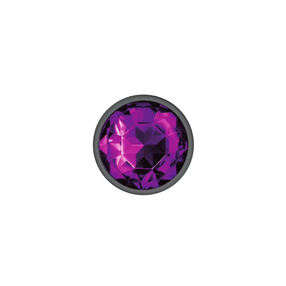 Purple Round Gem Gunmetal Metal Plug - Sm – body-safe materials | Fu'Cha Exotics