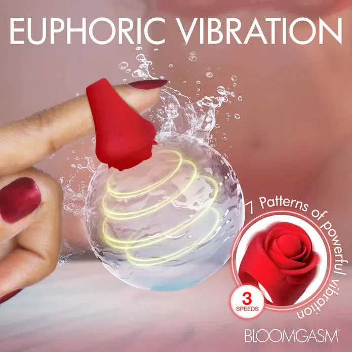 Rose Ring Discreet Finger Vibrator - Red – body-safe materials | Fu'Cha Exotics
