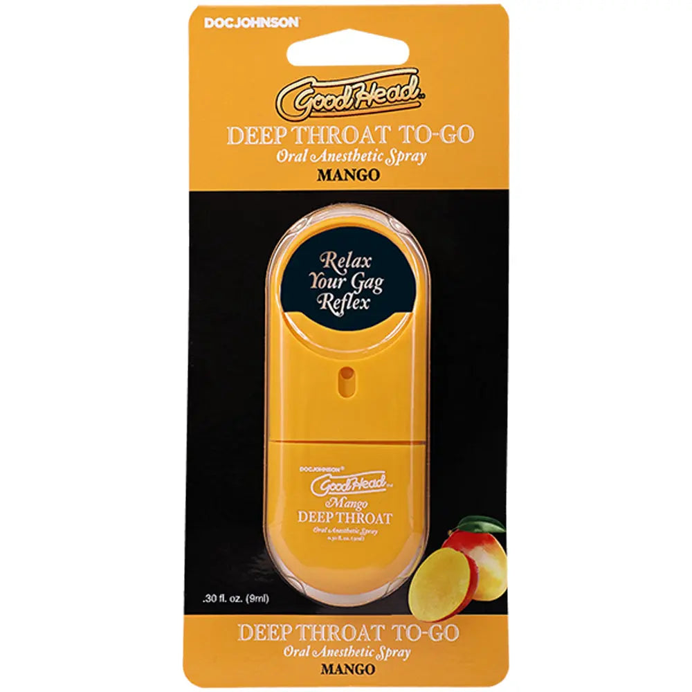 Goodhead Deep Throat Spray to Go Mango .30fl Oz – body-safe materials | Fu'Cha Exotics