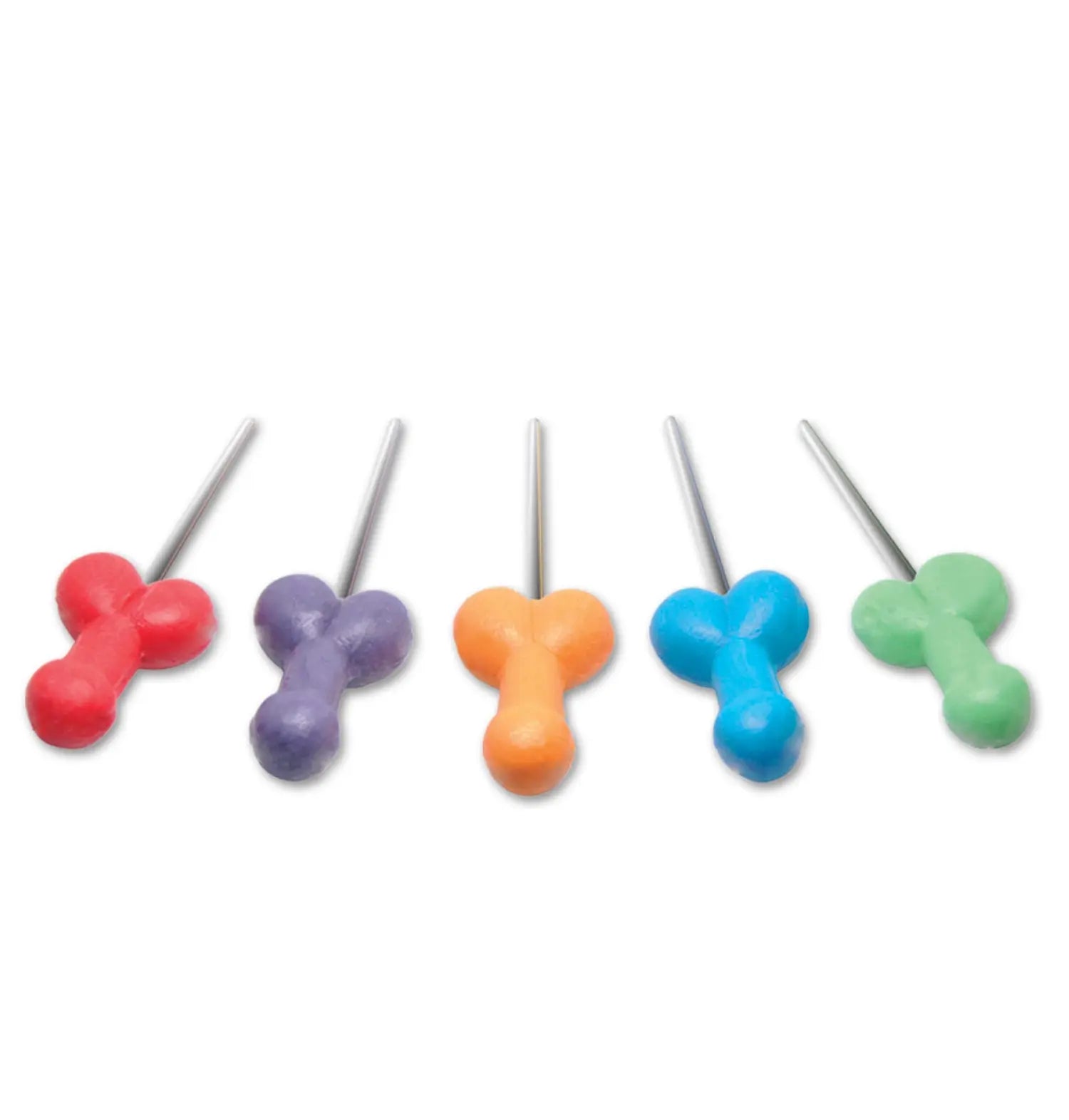 Jolly Pecker party pops, colorful heart-shaped handles on sticks