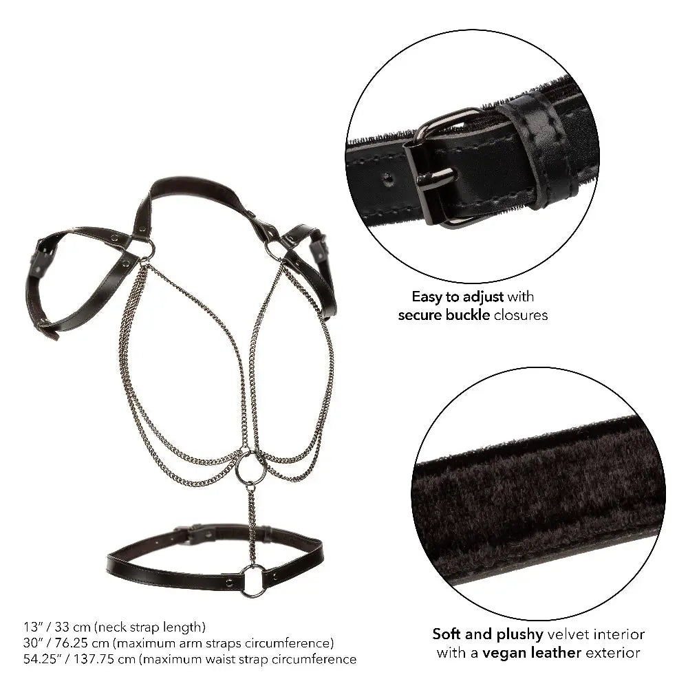 Euphoria Collection Plus Size Multi Chain Halter - Black – body-safe materials | Fu'Cha Exotics