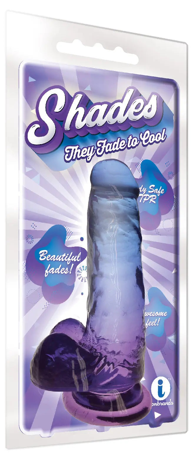 Shades - 7 Inch Gradient Dong - Blue and Violet – body-safe materials | Fu'Cha Exotics