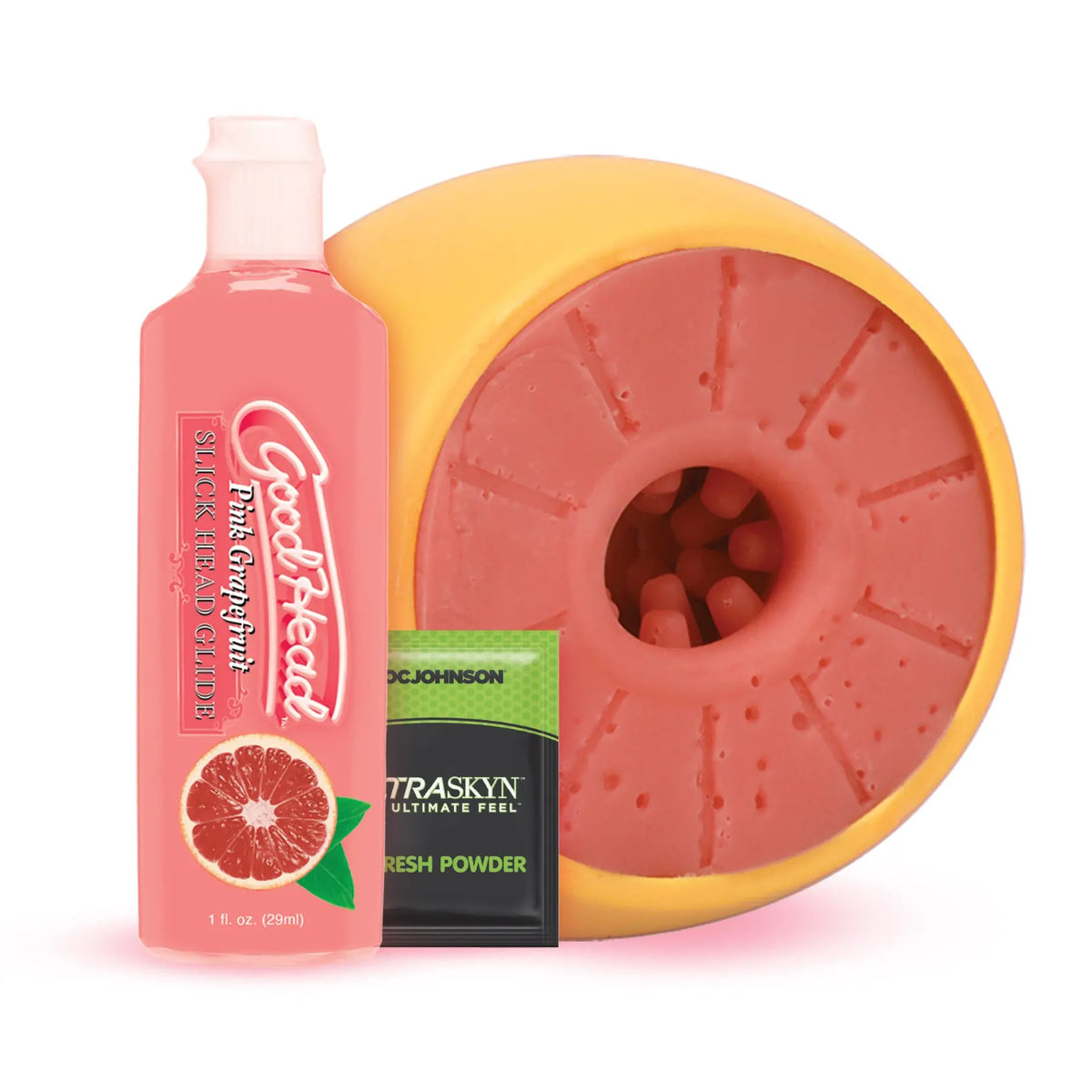 Goodhead - Grapefruit Blowjob Set - Yellow/pink – body-safe materials | Fu'Cha Exotics