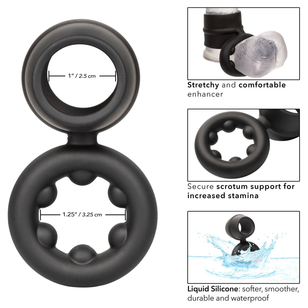 Alpha Liquid Silicone Dual Support Magnum Ring - Black – body-safe materials | Fu'Cha Exotics
