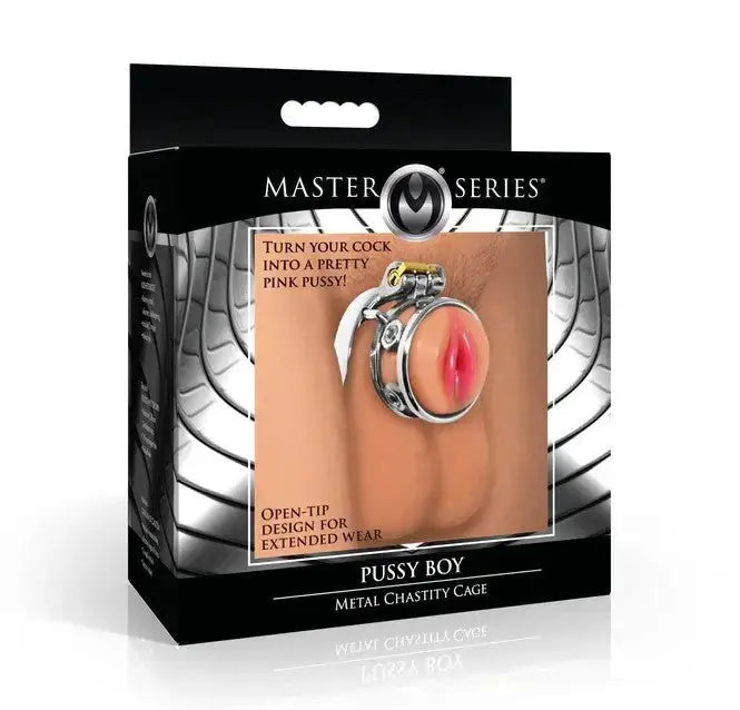 Pussy Boy Metal Chastity Cage - Silver – body-safe materials | Fu'Cha Exotics