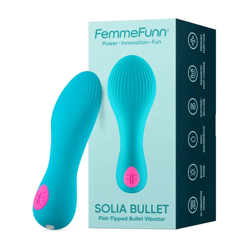 Solia Bullet Flat Tipped Vibrator - Turquoise – body-safe materials fully waterproof | Fu'Cha Exotics