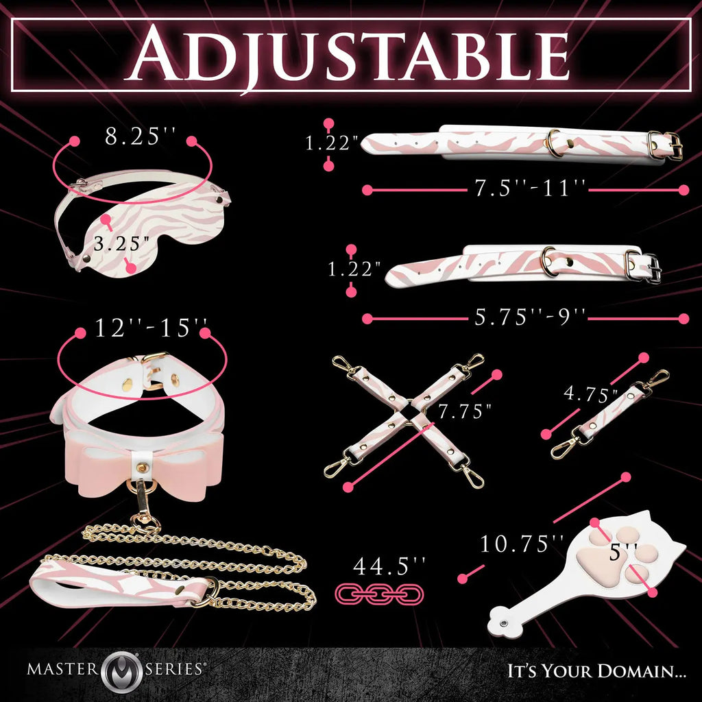 Pink Kitty Bondage Set - White/pink – body-safe materials | Fu'Cha Exotics