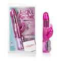 Pink rabbit-shaped waterproof massager with 5 rows of bead detailing