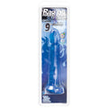 Raging Hard-Ons slimline jelly sex toy, cobalt blue, 9 inches, smooth design.