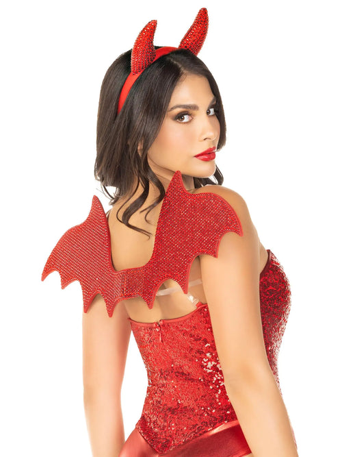 2 Pc Devil Kit, Includes Wings and Headband - Red – body-safe materials | Fu'Cha Exotics