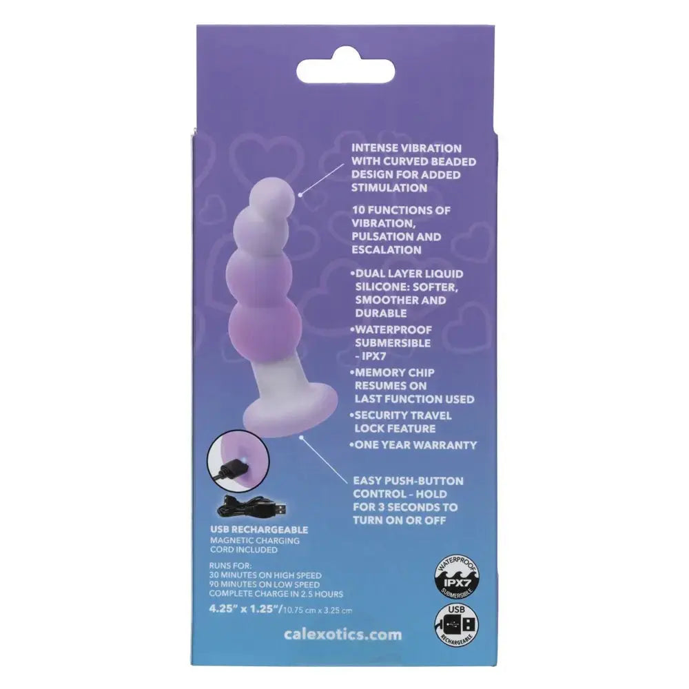Lavender Haze Beaded Curved Probe - Purple – body-safe materials | Fu'Cha Exotics