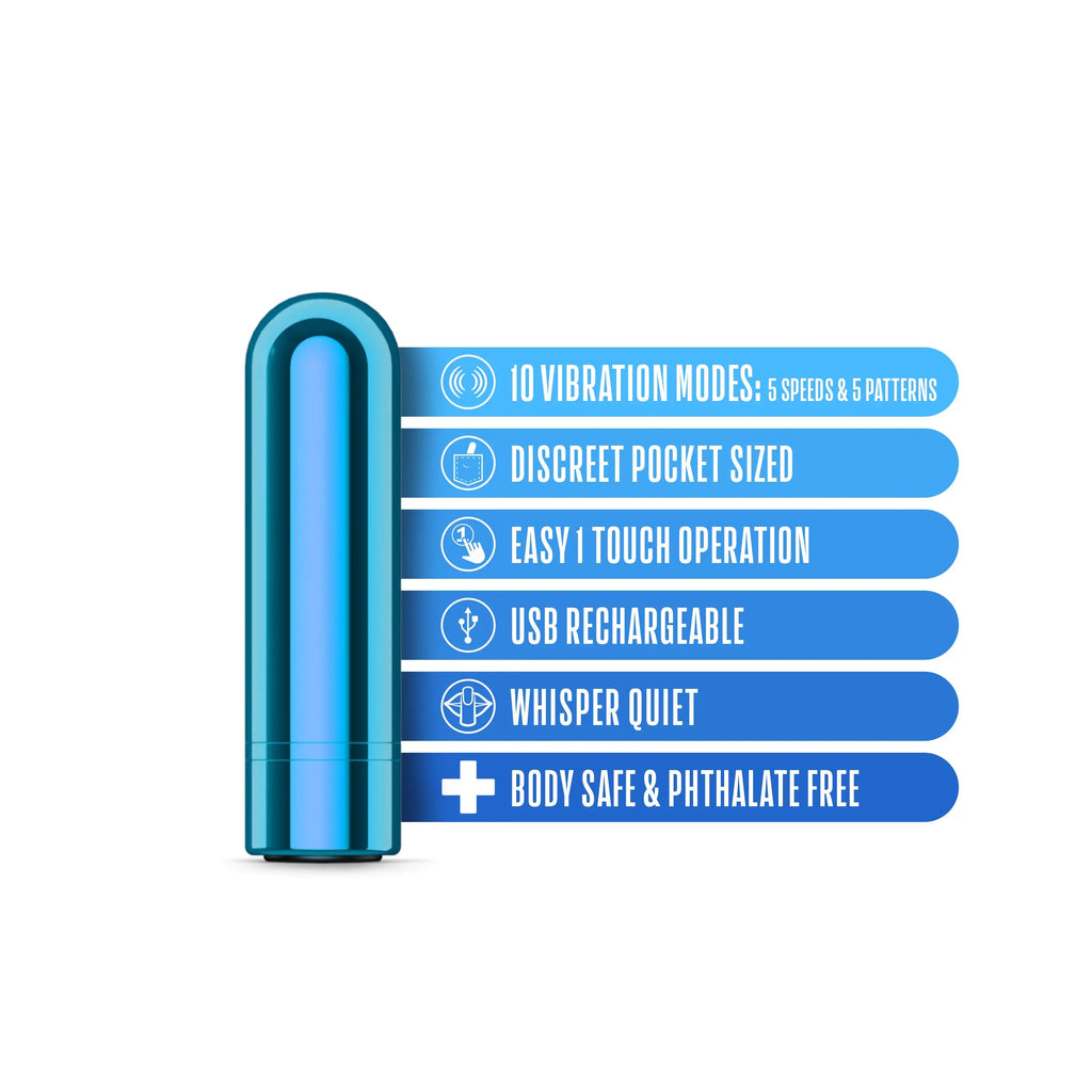 Kool Vibes - Rechargeable Mini Bullet - Blueberry – body-safe materials 10 vibration modes | Fu'Cha Exotics