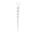 Beaded keychain with round silver-toned beads and loop ring