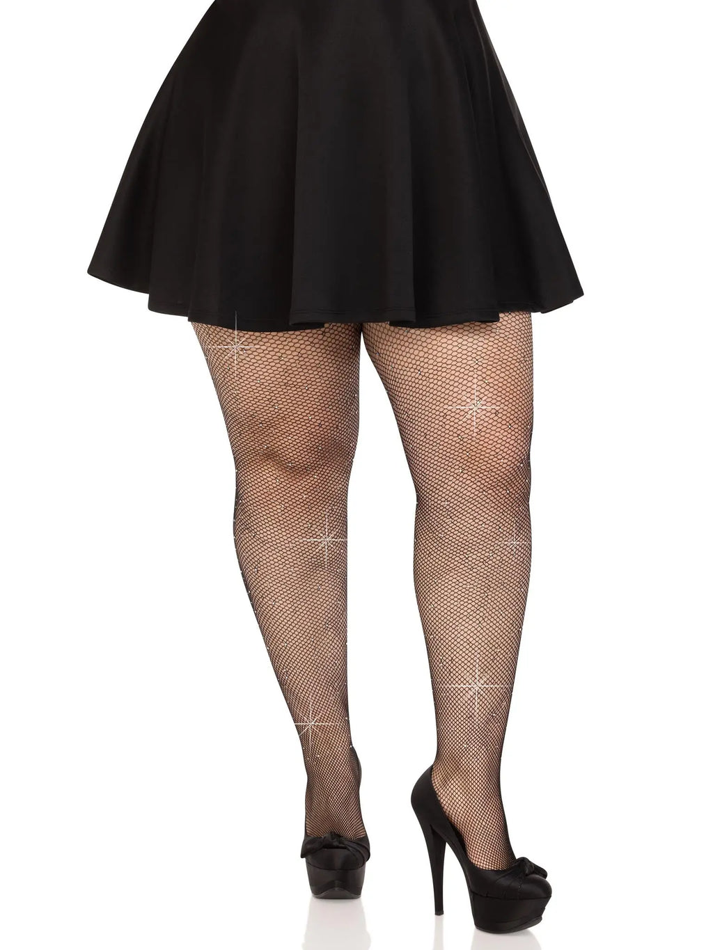 Colby Rhinestone Fishnet Tights - 1x/2x - Black – nylon | Fu'Cha Exotics