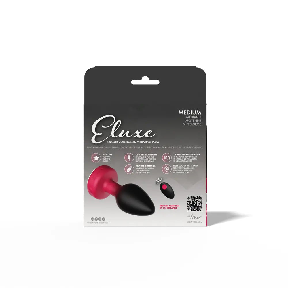 Eluxe Vibrating Clr Gem Rbyombre Plug Md With Remote – body-safe materials | Fu'Cha Exotics