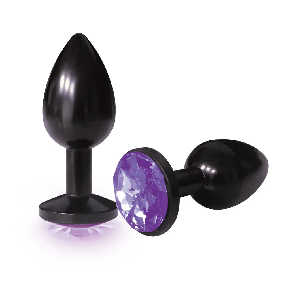 The 9's the Silver Starter Anodized Bejeweled Stainless Steel Plug - Violet – stainless steel | Fu'Cha Exotics