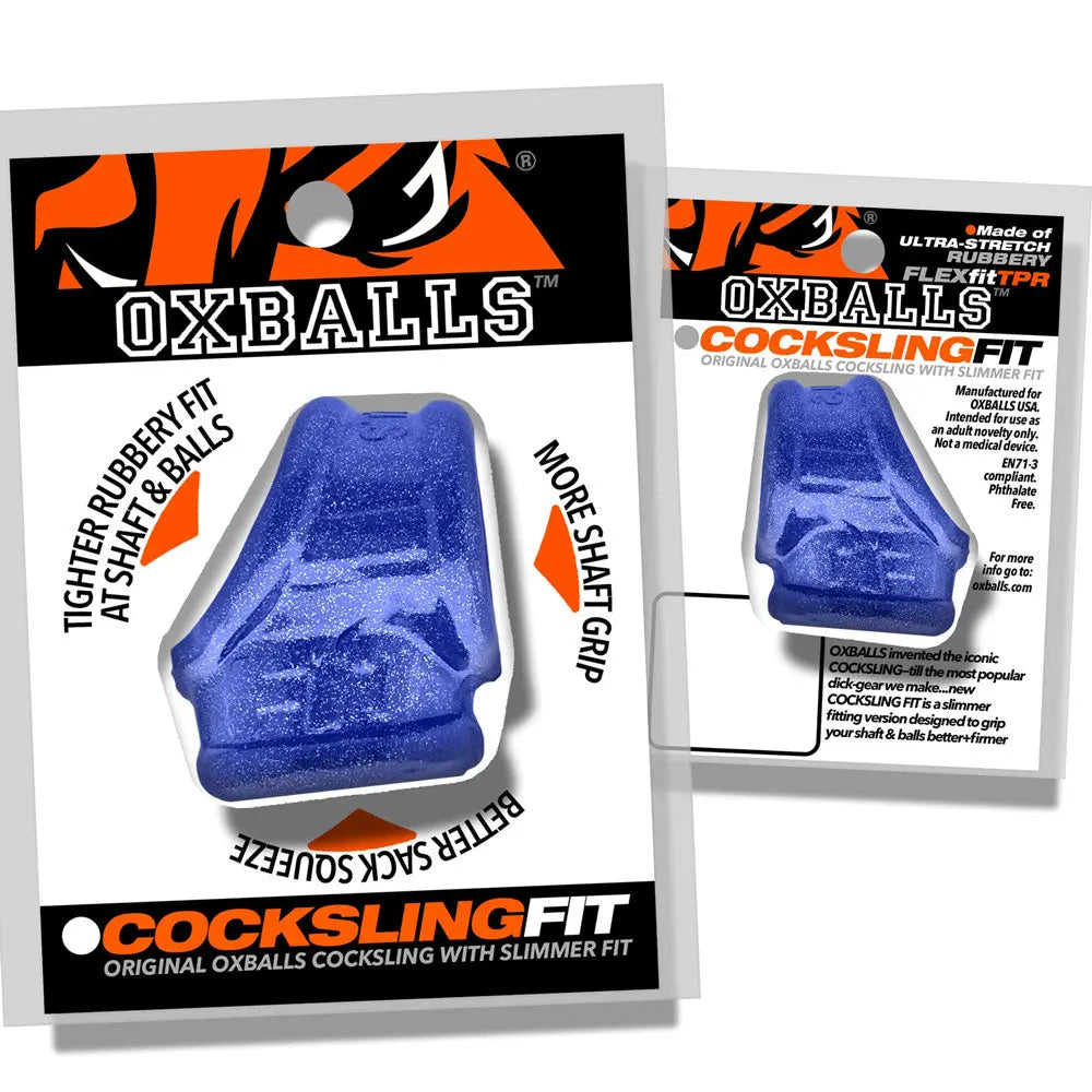 Cocksling Fit Sling - Blue Fire – body-safe materials | Fu'Cha Exotics