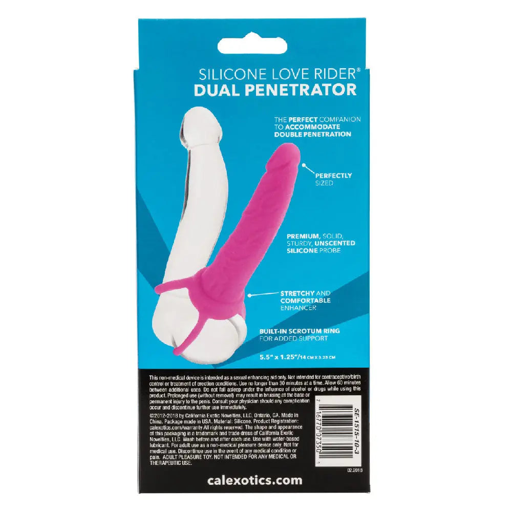 Silicone Love Rider Dual Penetrator - Pink – body-safe silicone | Fu'Cha Exotics