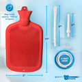 Red douche bottle with white nozzles, blue hose, and circular base ring
