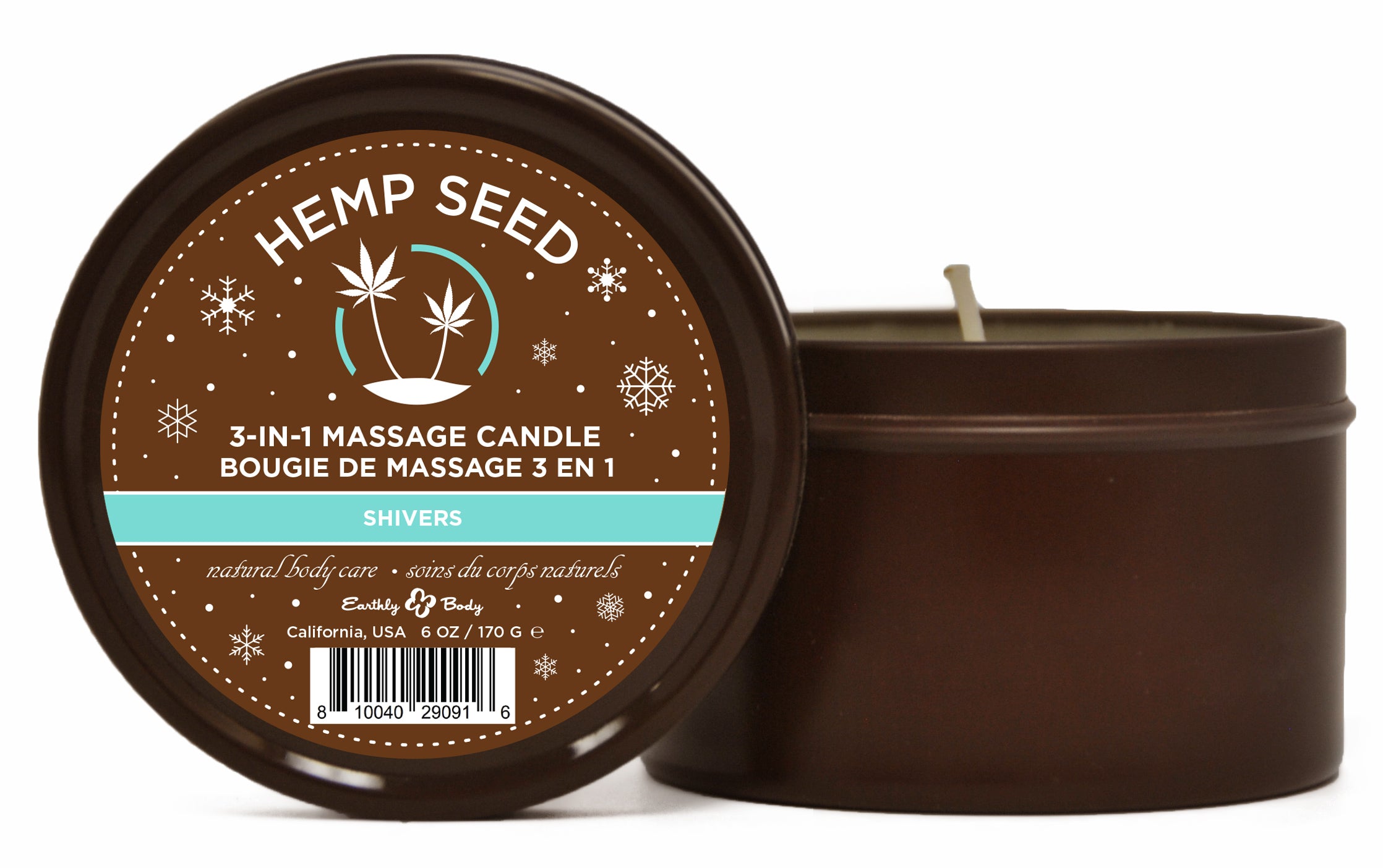 Hemp Seed 3 in 1 Massage Candle 6 Oz - Shivers