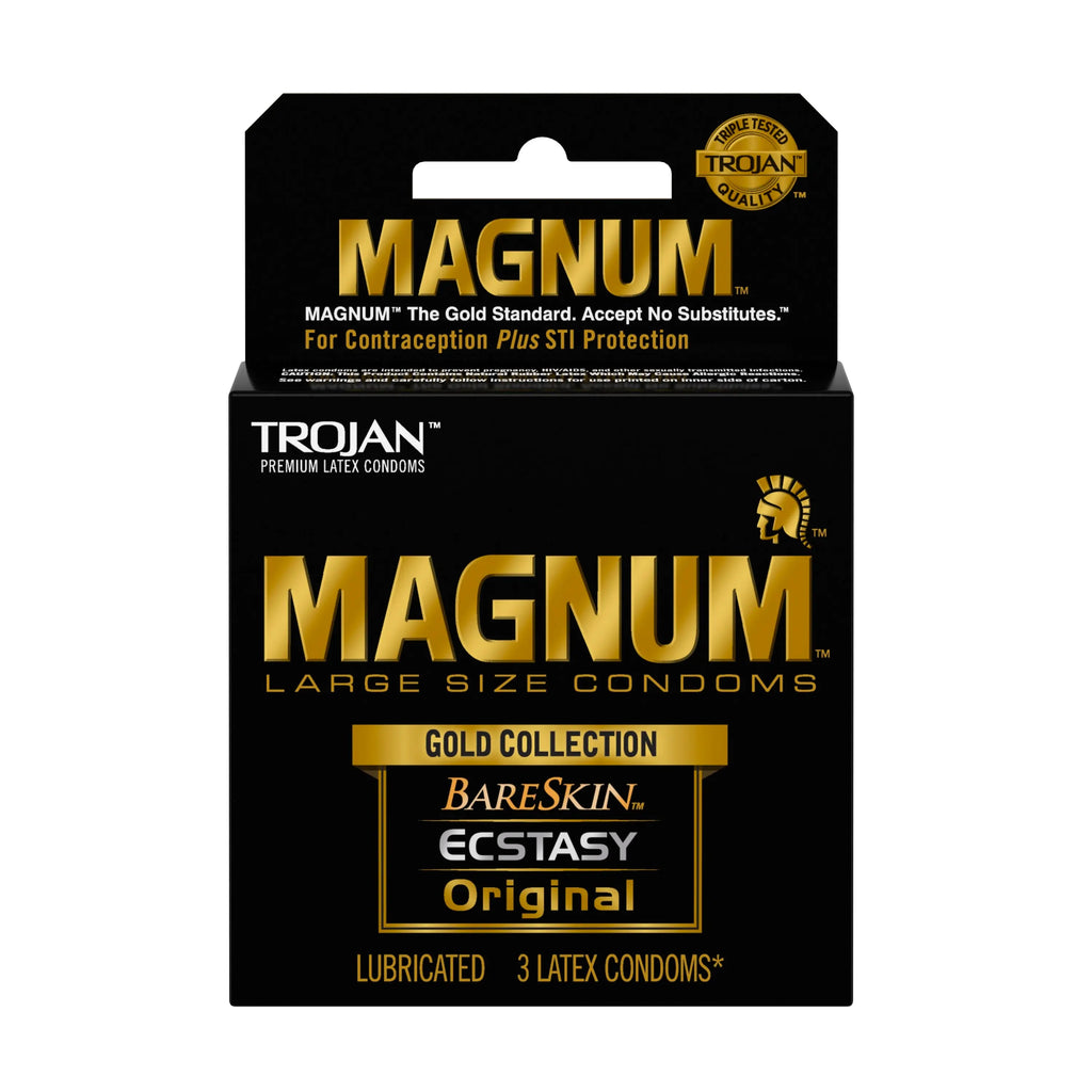 Trojan Magnum Large Size Gold Collection Condoms - 3 Pack – body-safe materials | Fu'Cha Exotics