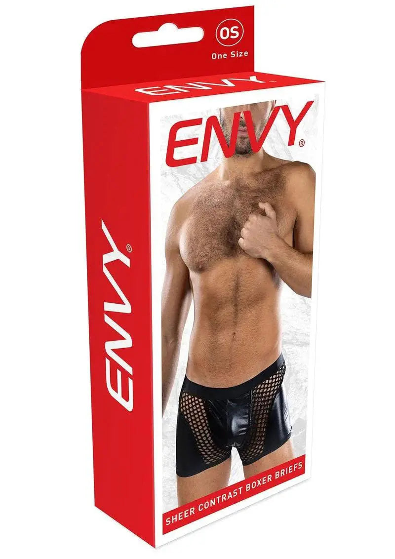 Sheer Contrast Boxer Briefs - Os - Black – body-safe materials | Fu'Cha Exotics