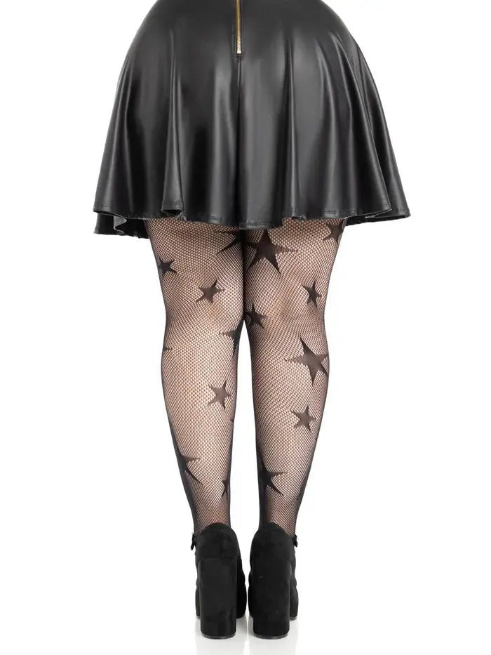 Star Net Tights - 1x 2x - Black – body-safe materials | Fu'Cha Exotics