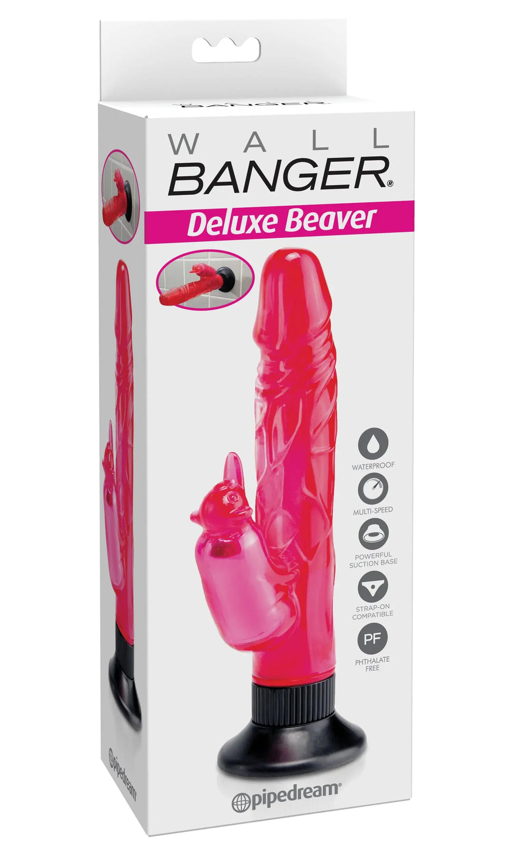Waterproof Beaver Wall Bangers Deluxe - Pink – body-safe materials fully waterproof | Fu'Cha Exotics
