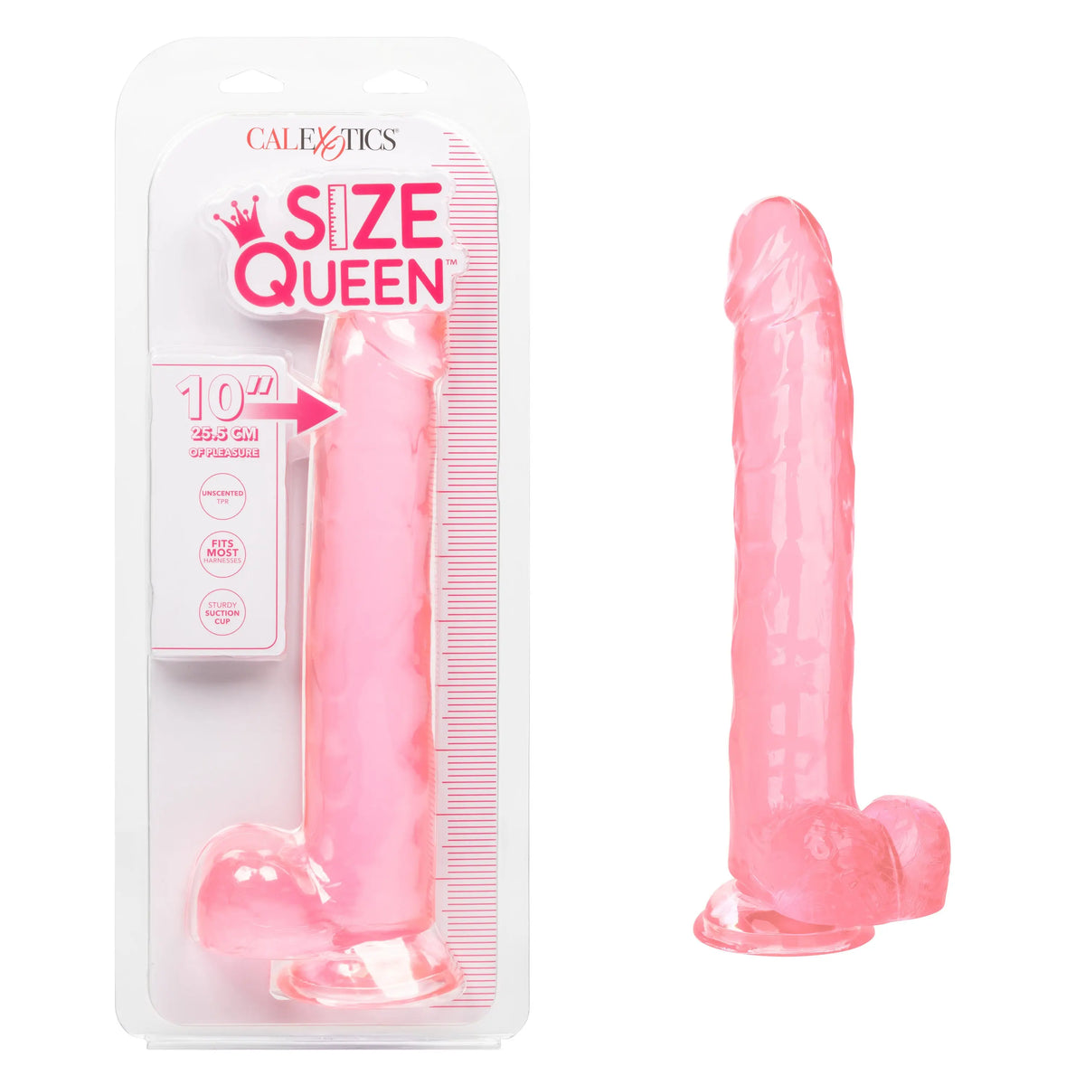 Size Queen 10 inch/25.5 Cm - Pink – body-safe materials | Fu'Cha Exotics
