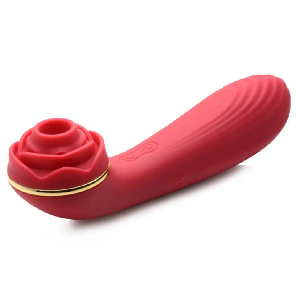 Bloomgasm Passion Petals 10x Suction Rose Vibrator - Red – body-safe silicone USB-rechargeable | Fu'Cha Exotics
