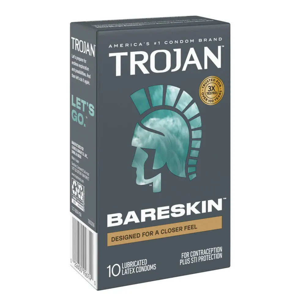 Trojan Sensitivity Bareskin Lubricated Condoms - 10 Pack – body-safe materials | Fu'Cha Exotics
